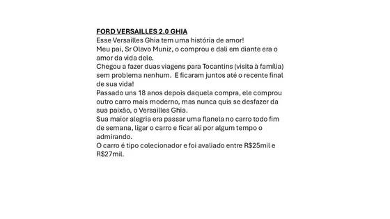 FORD VERSAILLES 2.0 GHIA 8V GASOLINA 2P MANUAL FORD VERSAILLES 2.0 GHIA 8V GASOLINA 2P MANUAL